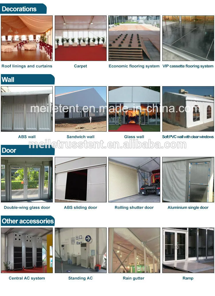 10m External Diameter Luxury Tensioned Membrane Structure Tent, Hexagonal Tent with White Inside Lining, Glass Wall