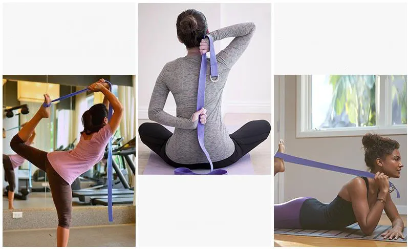 183cm Durable Custom Polyester Cotton Yoga Strap