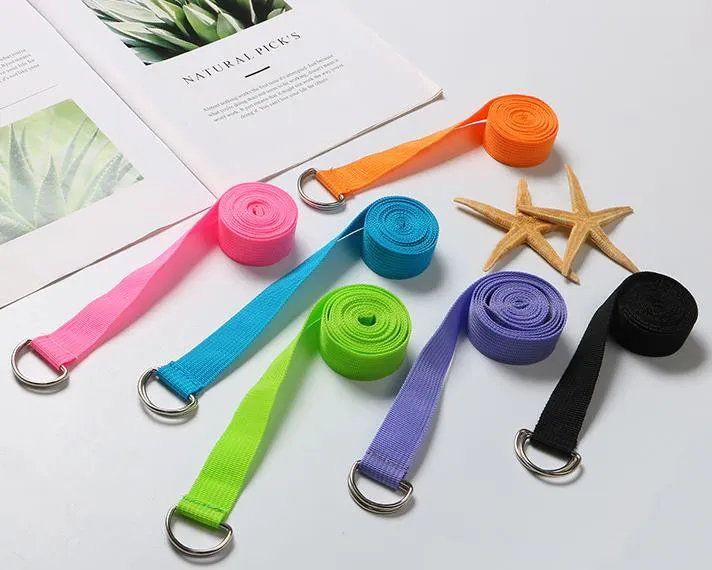 183cm Durable Custom Polyester Cotton Yoga Strap