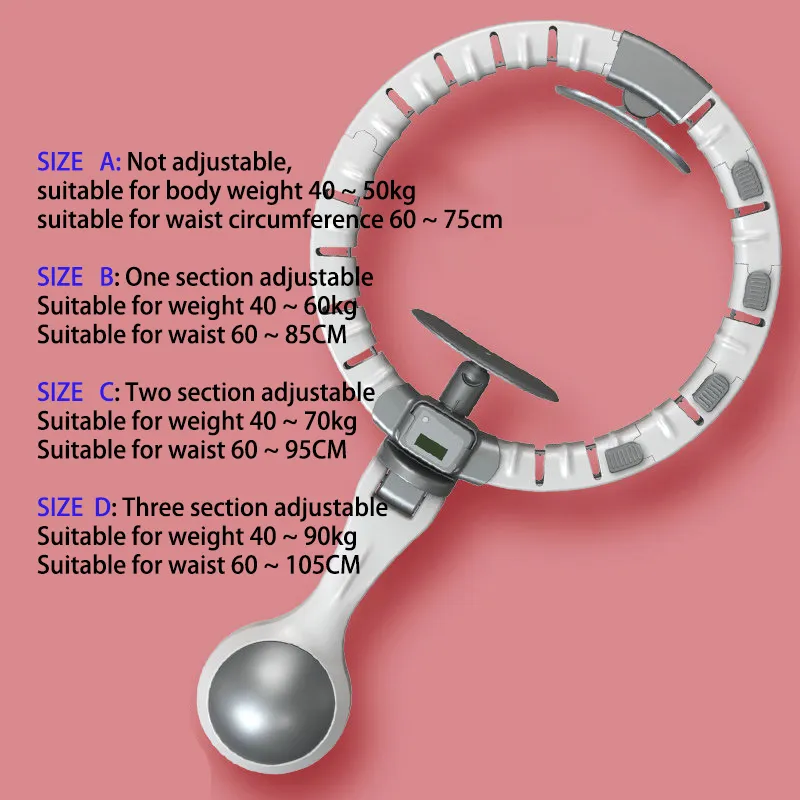 2020 Hot Sale Eco-Friendly Adjustable Weighted Exercise Fitness Adult Weight Hula Ring Hoop