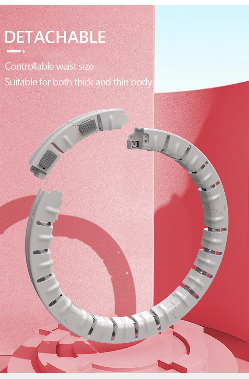 2020 Hot Sale Eco-Friendly Adjustable Weighted Exercise Fitness Adult Weight Hula Ring Hoop