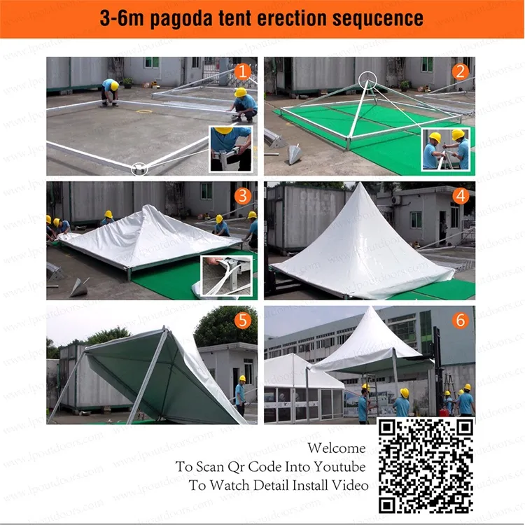 20X20FT Aluminum Frame High Peak Pagoda Tent for Outdoors Festival Celebration Event