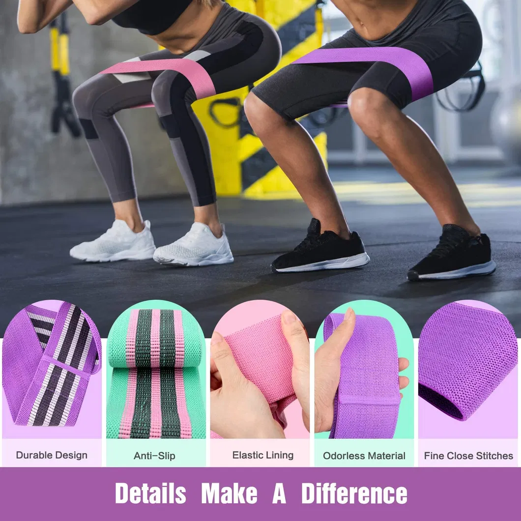 3 PCS Customize Hip Booty Band Fitness Light/Medium/Heavy Fabric Exercise Resistance Bands