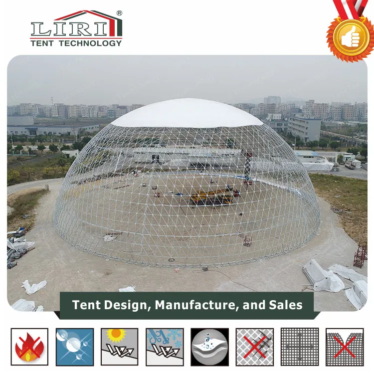 40m Steel Geodesic Done Tent / Half Sphere Tent with Air Conditioner for Party Event