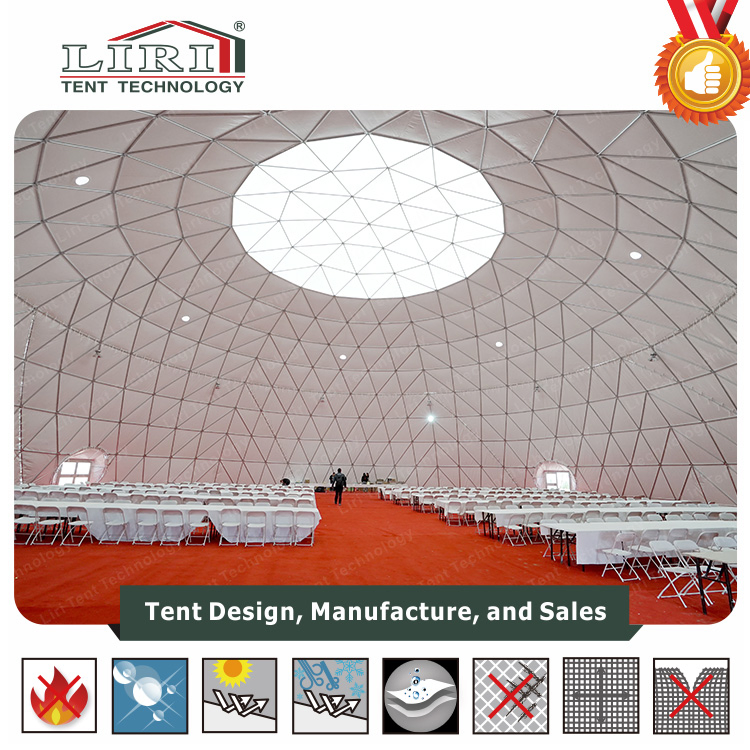 40m Steel Geodesic Done Tent / Half Sphere Tent with Air Conditioner for Party Event