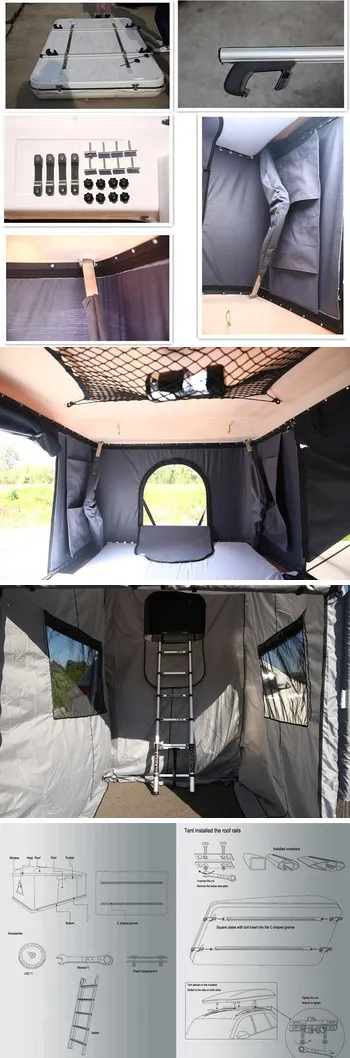 420d Anti-UV Canvas Foldable Camping Car Roof Top Tent