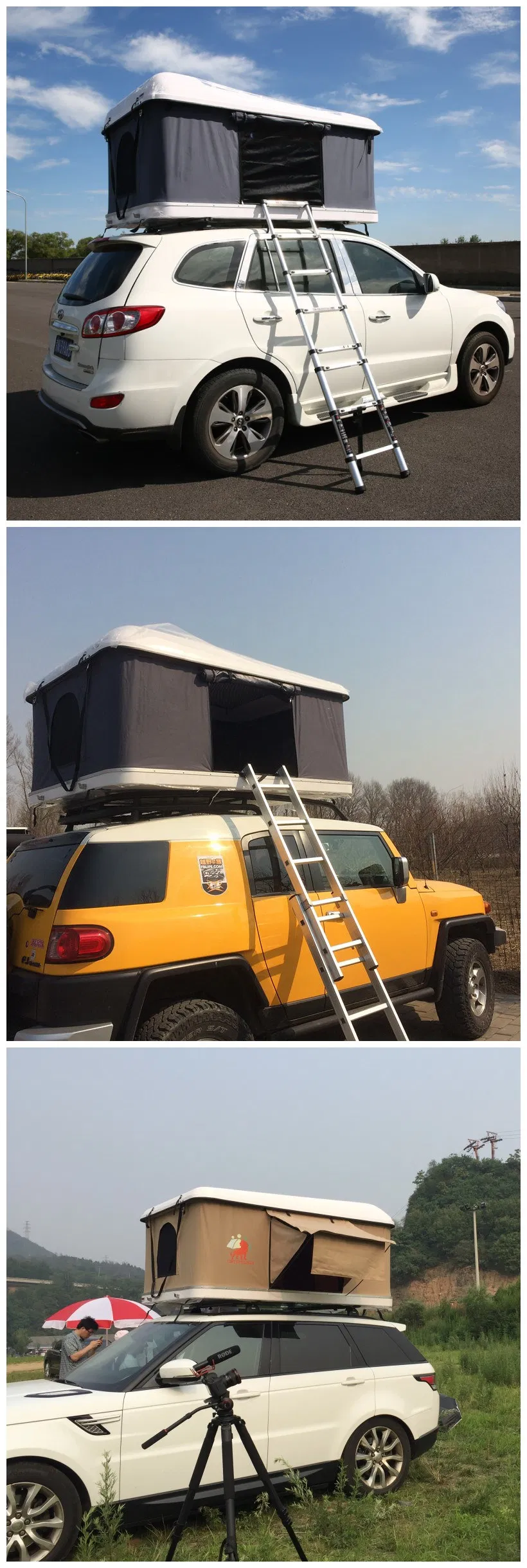 4X4 Camping Fibergalss Car Hard Shell Roof Top Tent for Trailer