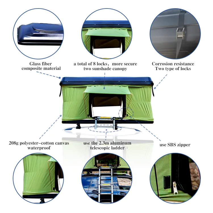 4X4 SUV Outdoor Camping Waterproof Hard Shell Vehicle Auto Car Rooftop Roof Top Tent for 4 Person