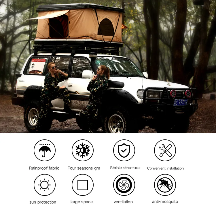 4X4 SUV Outdoor Camping Waterproof Hard Shell Vehicle Auto Car Rooftop Roof Top Tent for 4 Person