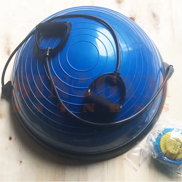 58cm Balance Trainer Stability Half Ball Bosu Ball with Resistance Bands