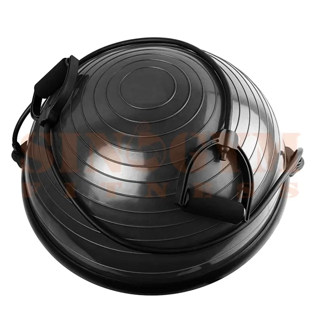 58cm Balance Trainer Stability Half Ball Bosu Ball with Resistance Bands