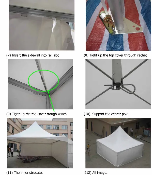 5X5m Aluminum High Peak Pagoda Tension Frame Wedding Tent