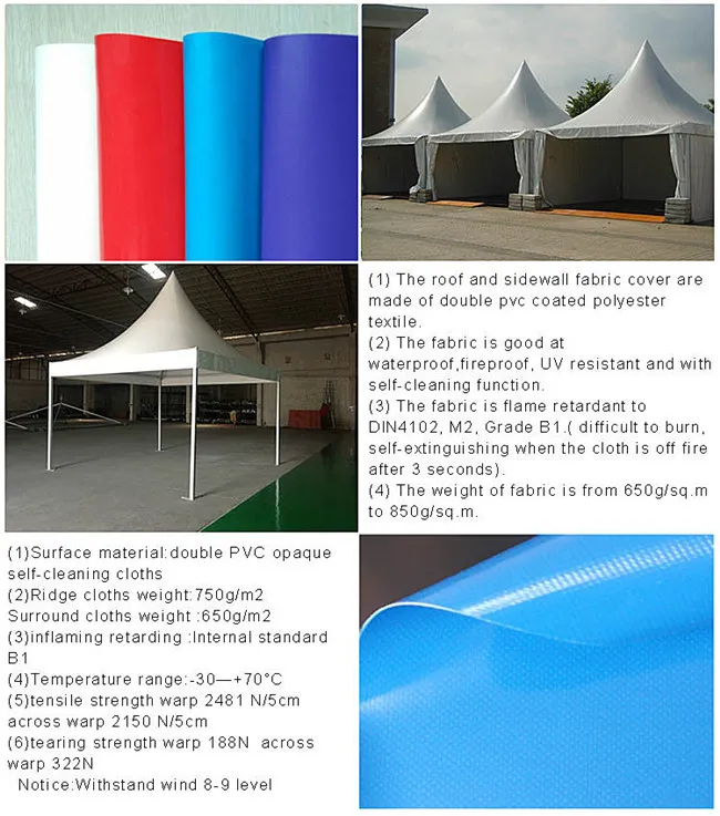 5X5m PVC Coated Leisure Pagoda Tent for Outdoor Wedding Party Events
