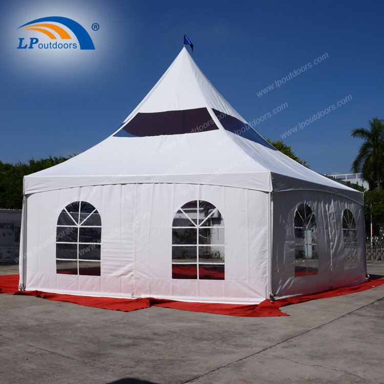 650g /Sqm PVC Single Peak Hexagonal Frame Tent for Kenya Market