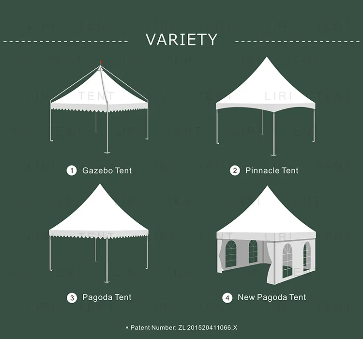 Aluminum Frame White PVC 3mx3m Enclosed Canopy Tent Gazebo Pagoda Tent