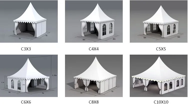 Aluminum PVC Gazebo Pinnacle Pagoda Tent for Party Event