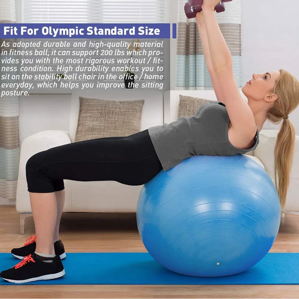 Anti-Burst Heavy Duty Stability Extra Thick Yoga Ball Chair for Fitness, Stability, Balance & Yoga - Workout
