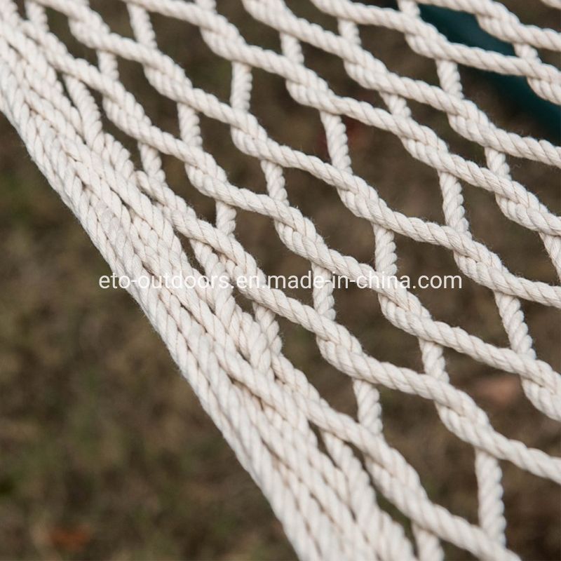 Beach Hammock Outdoor Cotton Rope Double Person Net Hammock with Hardwood