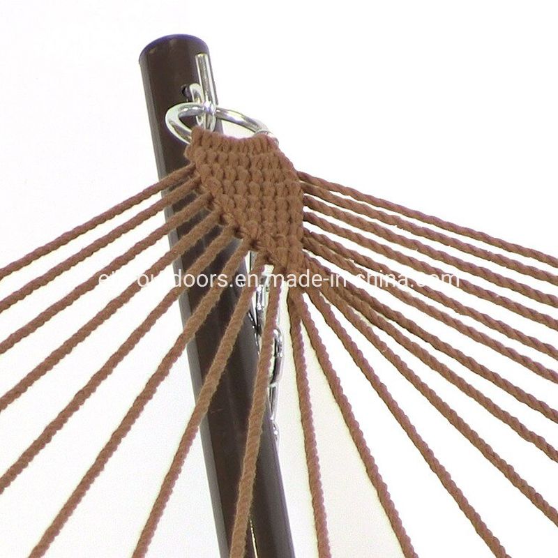 Beach Hammock Outdoor Cotton Rope Double Person Net Hammock with Hardwood