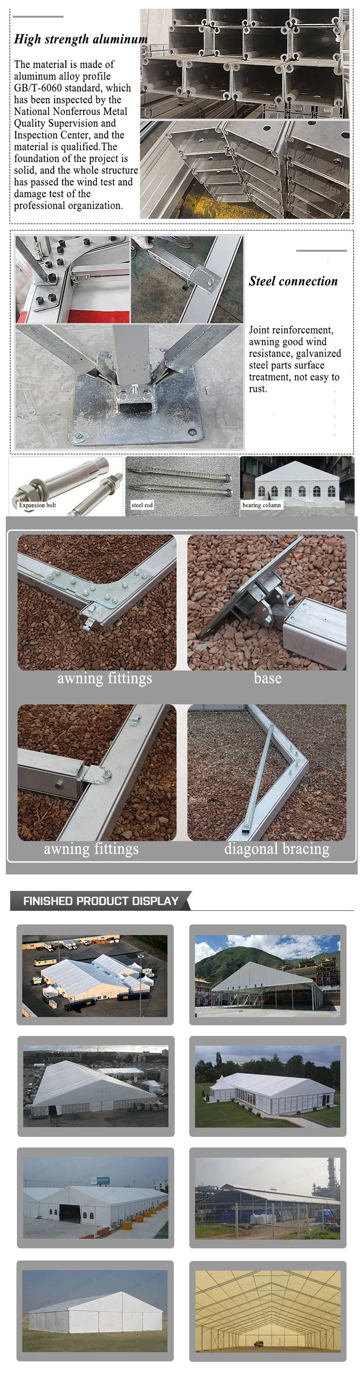 Camping Tent Easy Install Fireproof Large Luxurious Party Tent for Church Catering Festival Exhibition Banquet Ramadan Trade Show Conference Ceremony