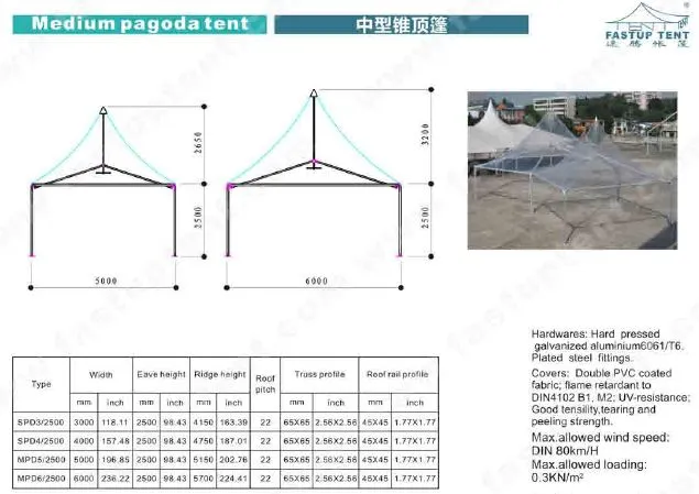 China High Quality Outdoor Pagoda Tent for Sale 3X3, 4X4, 5X5