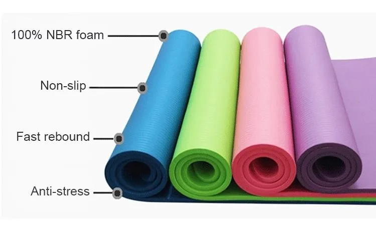 China Yoga Mats Manufacturer Custom Logo Print 10mm 15mm Organic NBR Washable Tapis De Yoga Mat
