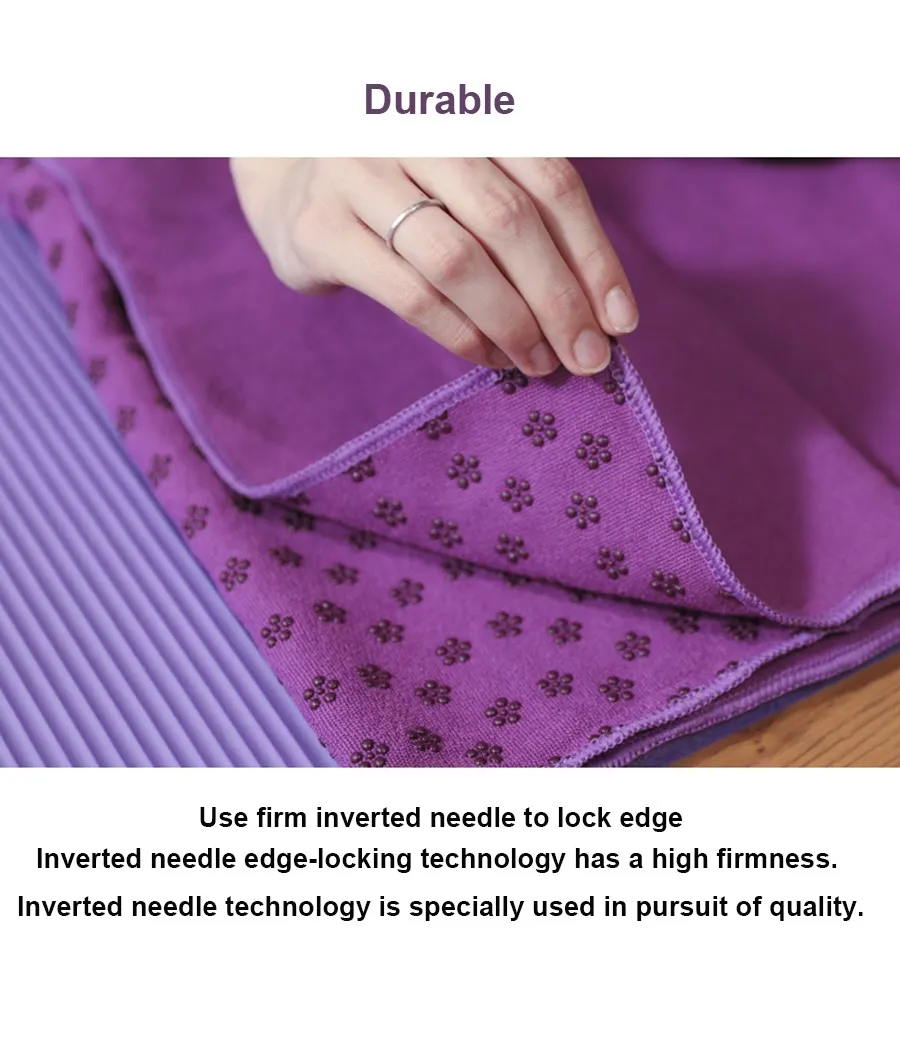 Custom Hot Yoga Mat Towel Texture 100% Absorbent Odorless Microfiber Hot Yoga and Pilates Yoga Towel Non Slip