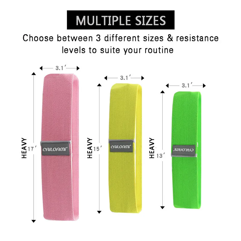 Custom Logo Colorful 3PCS Set Anti-Slip Stitching Squat Belt Woven Thigh Training Resistance Bands