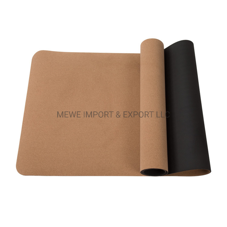 Custom Print Label 100% Eco Friendly Organic Gym Fitness 5mm Natural Rubber Cork Yoga Mat
