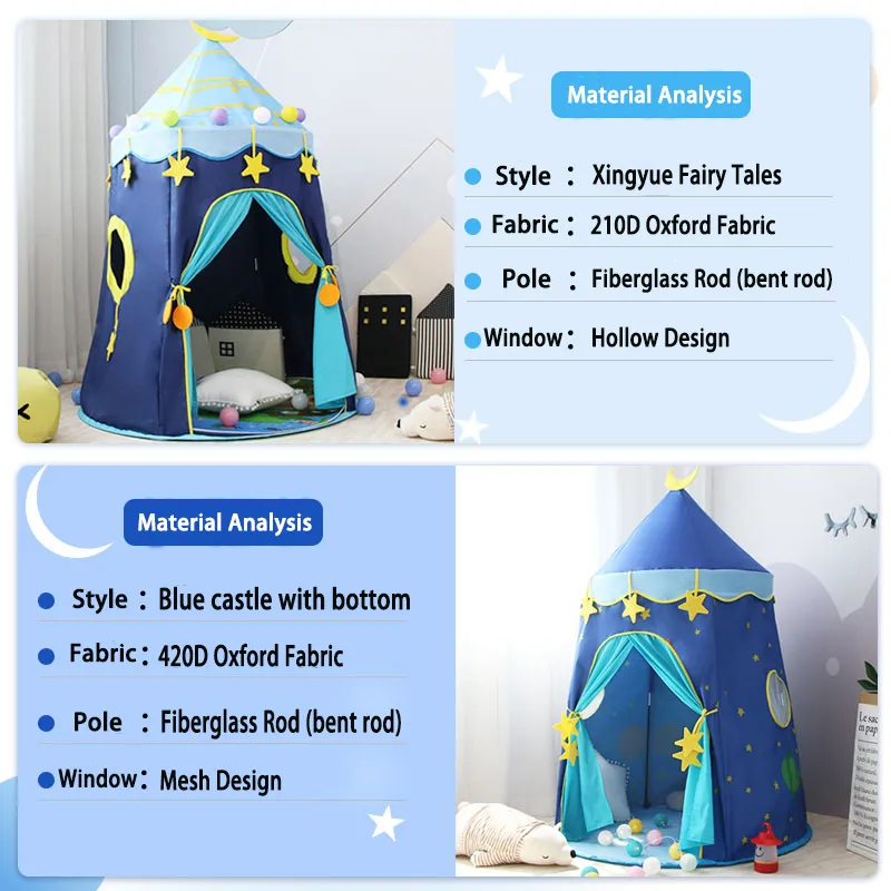 Durable 420d Oxford Fabric Pink Children Sleep Toy Tents for Kids Christmas Gifts