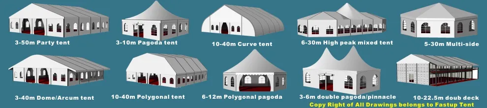 Durable Double Deck Tent with Glass Wall ABS Walls