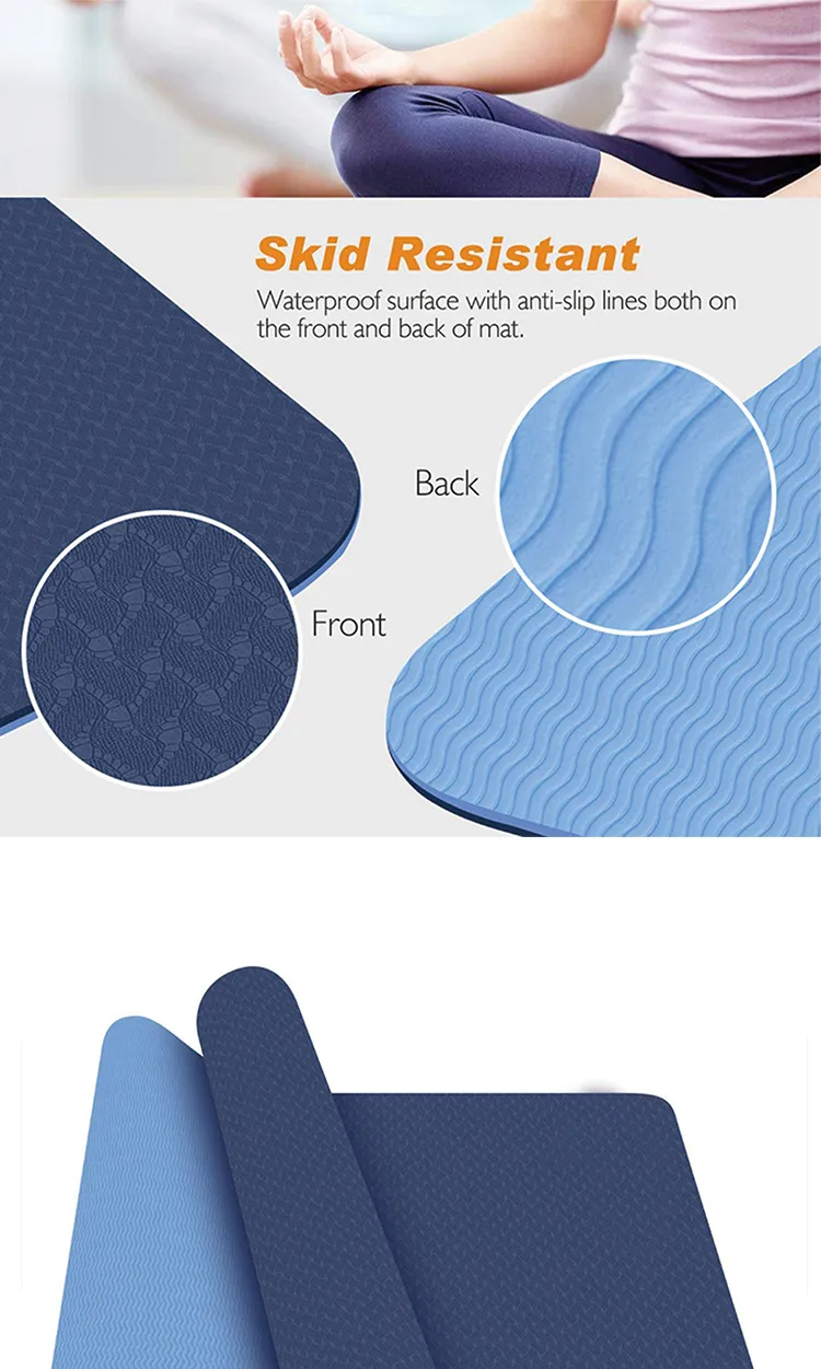 Eco Friendly Durable Private Label Organic Custom Logo Print Foldable Fitness TPE Yoga Mat