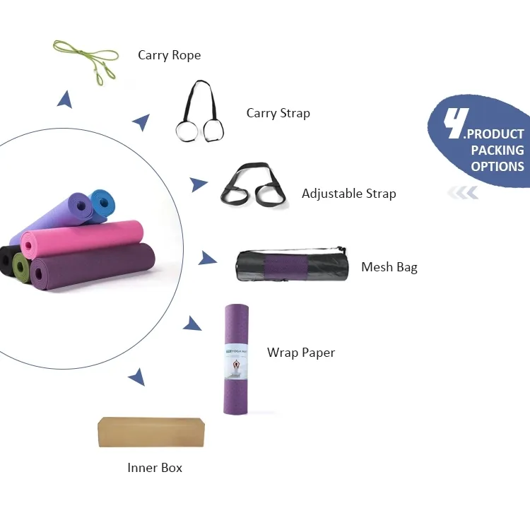 Eco Friendly Durable Private Label Organic Custom Logo Print Foldable Fitness TPE Yoga Mat