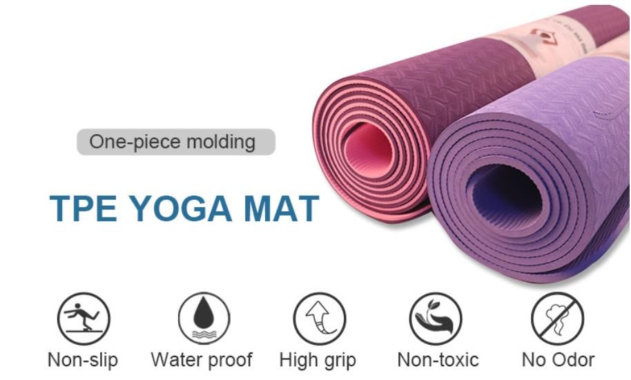 Eco Friendly Durable Private Label Organic Custom Logo Print TPE Yoga Mat Cheap Thick Fitness Foldable Travel Exercise Yoga Mat