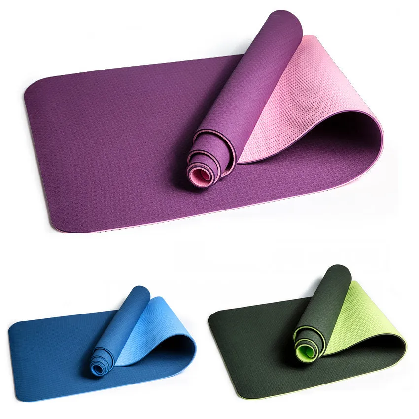 Eco Friendly Durable Private Label Organic Custom Logo Print TPE Yoga Mat, Cheap Thick Fitness Foldable Travel Exercise Yoga Mat