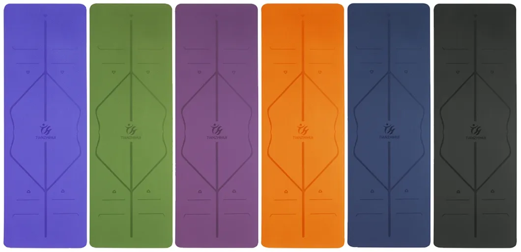 Eco Friendly Sports Training TPE Posture Line Yoga Mat