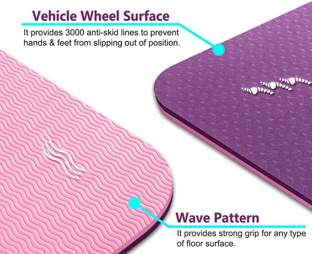 Eco Friendly Sports Training TPE Posture Line Yoga Mat