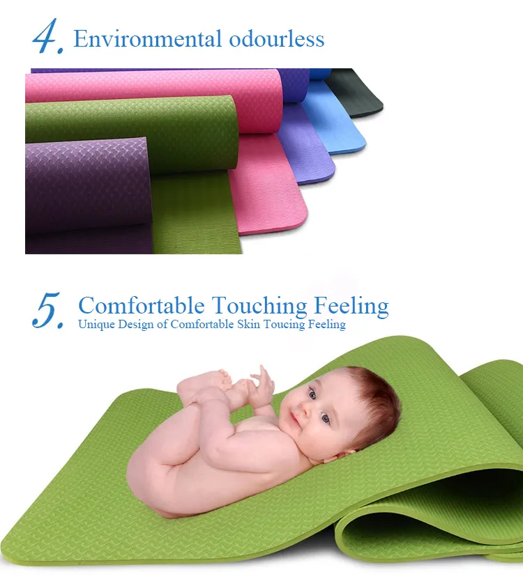 Eco Friendly TPE Yoga Mat Thick Durable Non-slip Pad Yoga Pilates Mat Wholesale