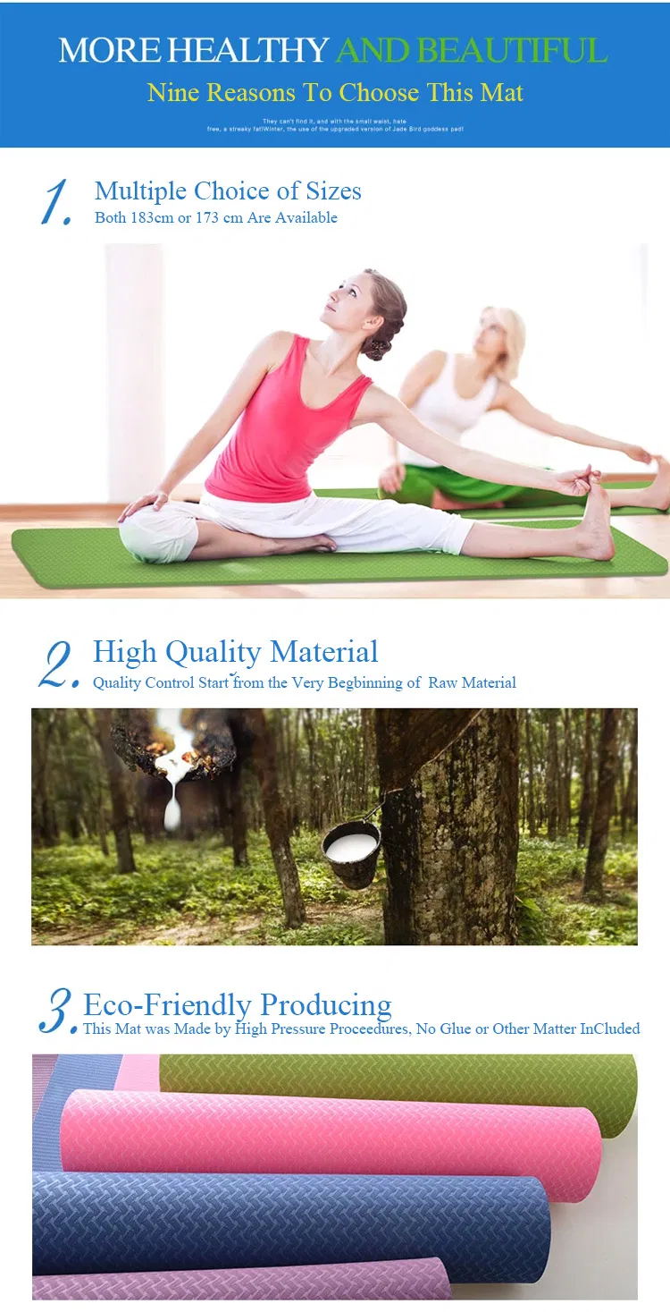 Eco Friendly TPE Yoga Mat Thick Durable Non-slip Pad Yoga Pilates Mat Wholesale
