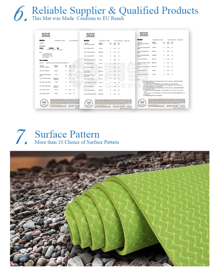 Eco Friendly TPE Yoga Mat Thick Durable Non-slip Pad Yoga Pilates Mat Wholesale