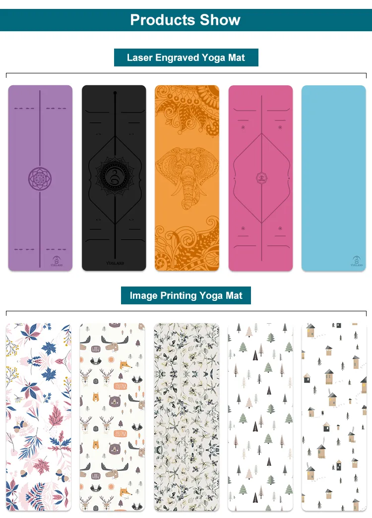 Environment Friendly Posture Line Natural Rubber PU Yoga Mat Wholesale