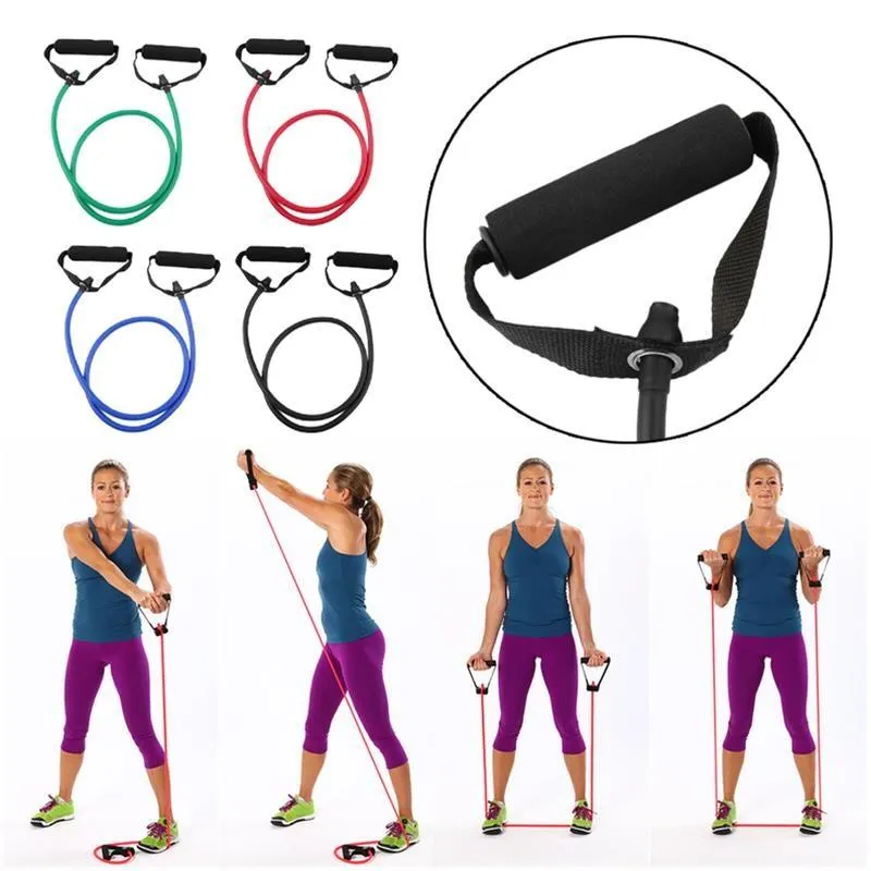 Exercise Bands Yoga Stretch Rope with Handles for Body Workout Fitness Resistance Rope Puller