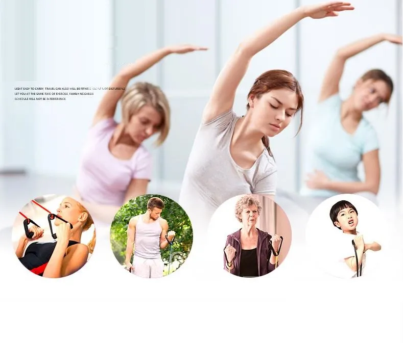 Exercise Bands Yoga Stretch Rope with Handles for Body Workout Fitness Resistance Rope Puller