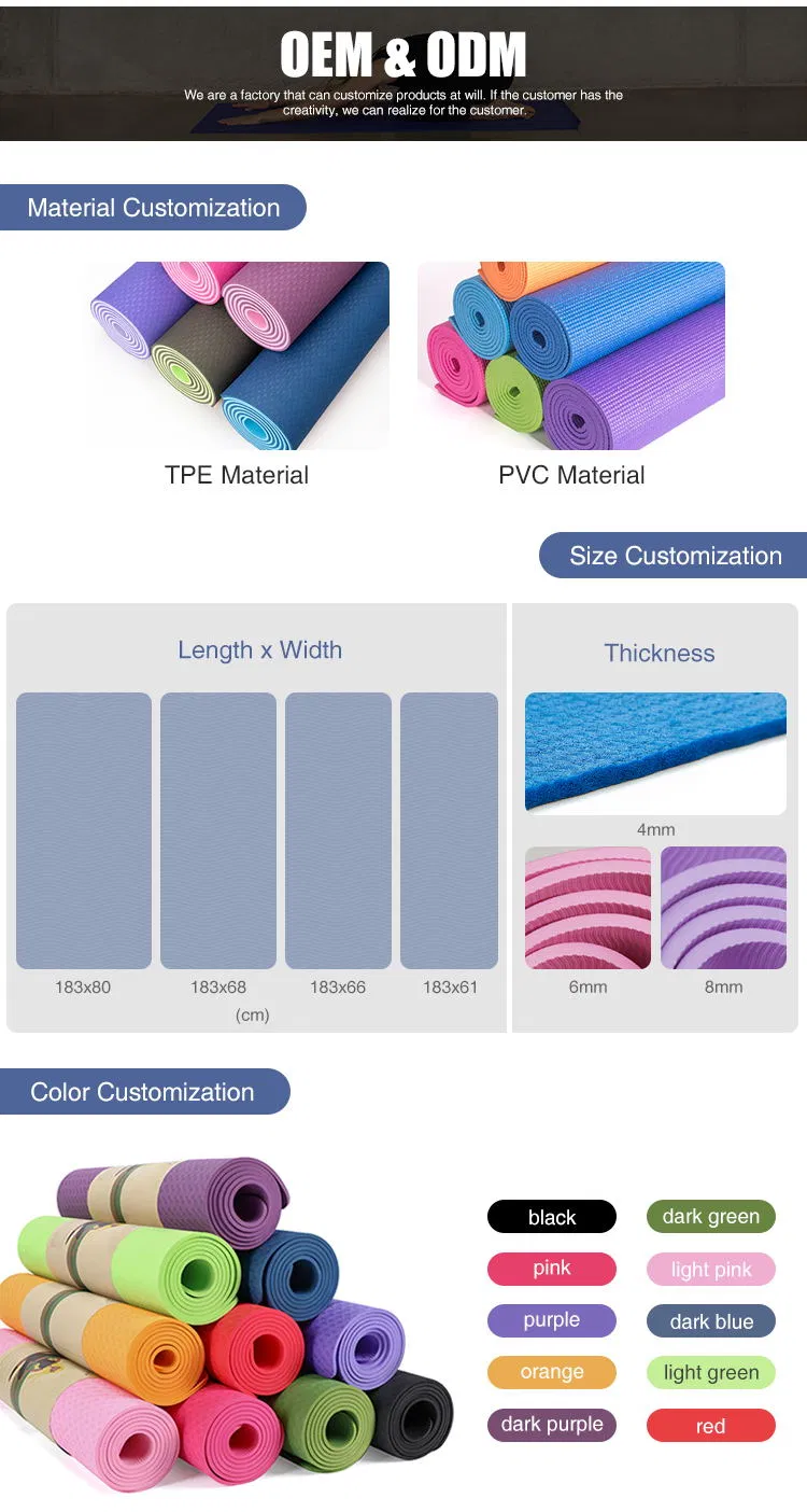 Factory Price High Density Durable PVC Yoga Mat Studio Using