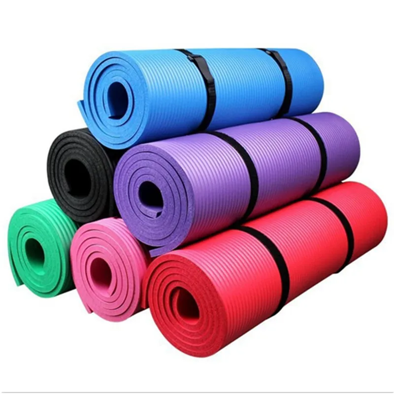 Factory Wholesale Non Slip Durable Exercise Pure Color Sports Fitness Extra Thick NBR Yoga Mat for Gym Center