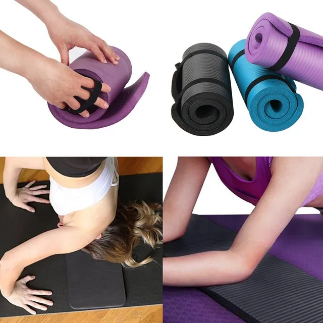 Factory Wholesale Non Slip Durable Exercise Pure Color Sports Fitness Extra Thick NBR Yoga Mat for Gym Center