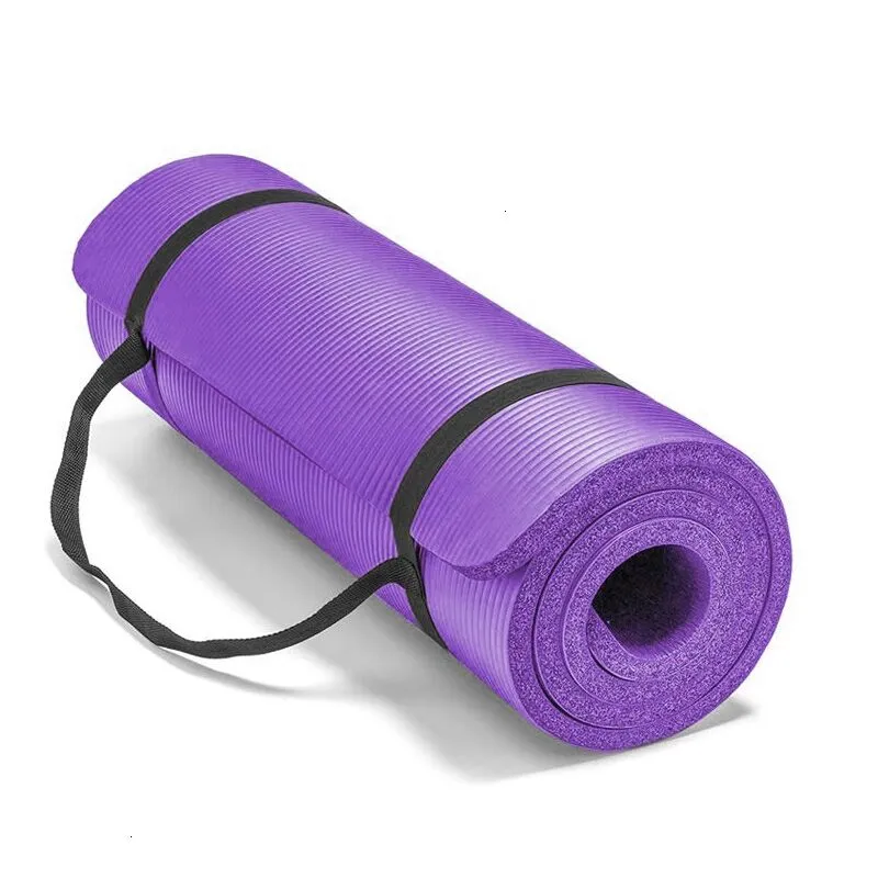 Factory Wholesale Non Slip Durable Exercise Pure Color Sports Fitness Extra Thick NBR Yoga Mat for Gym Center