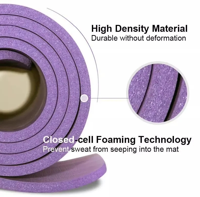 Factory Wholesale Non Slip Durable Exercise Pure Color Sports Fitness Extra Thick NBR Yoga Mat for Gym Center