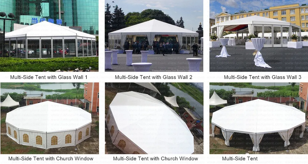 Fastup Manufacturer Clear Multi Side Tent for Real Estate Opening Diameter 12m 200 People Seater Guest