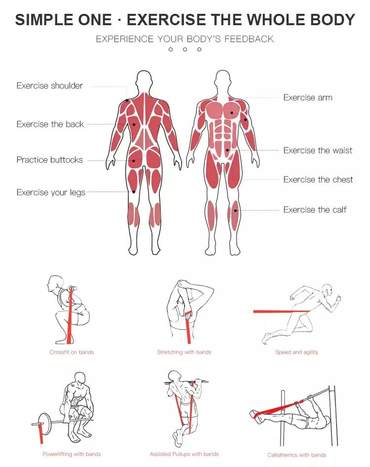 Fitness Gym Home Exercise Band Resistance Bands for Yoga Power Exercise